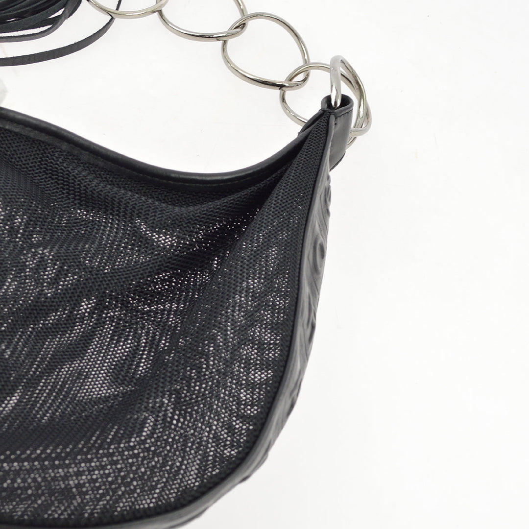 Top Quality Chanel Black Canvas Fringe Mesh Shoulder Bag