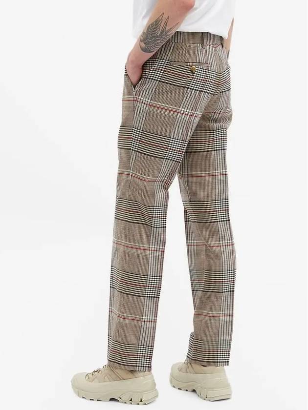 Burberry Tartan Check Tailored Straight Pants Beige
