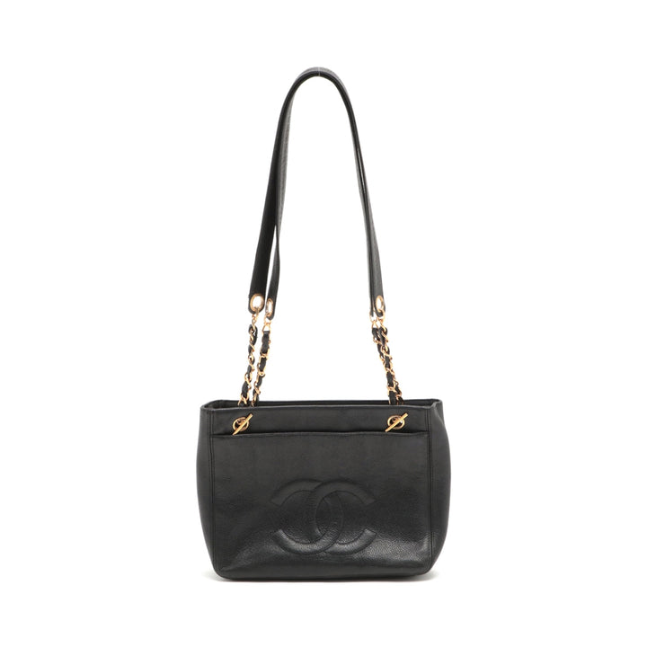 Top Quality Chanel Coco Caviar S Tote Bag Black Gold  4th