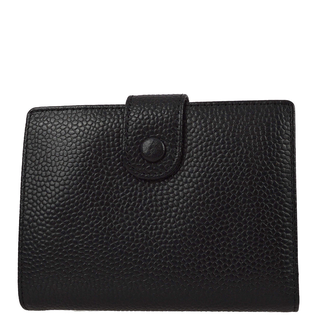 Top Quality Chanel 1996-1997  Black Caviar Bifold Wallet Purse