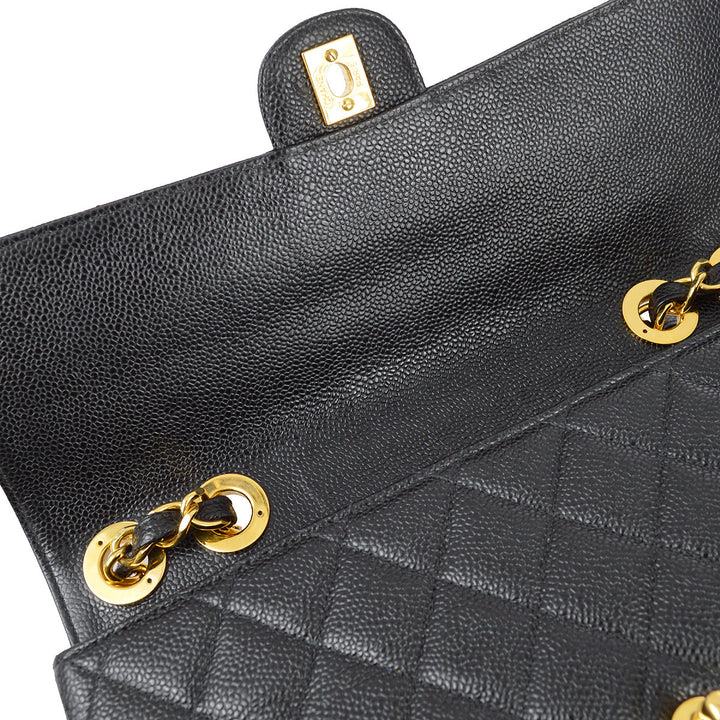 Top Quality Chanel Black Caviar Jumbo Classic Flap Shoulder Bag