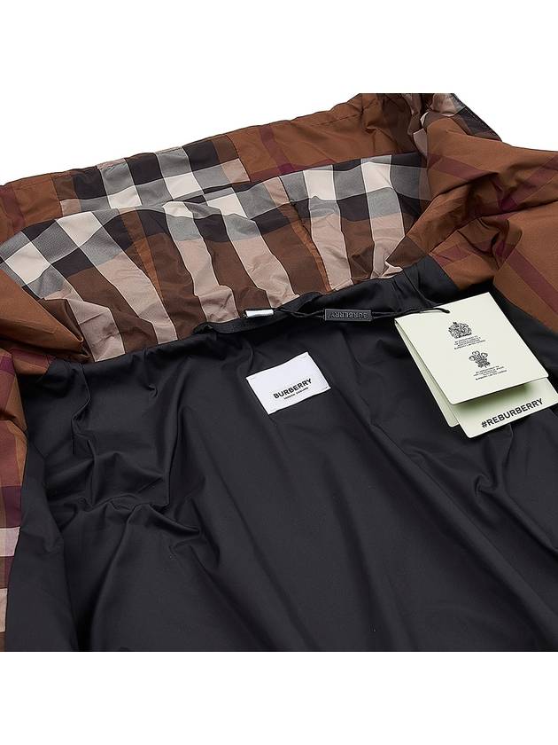 Burberry Check Hooded Jacket Dark Birch Brown