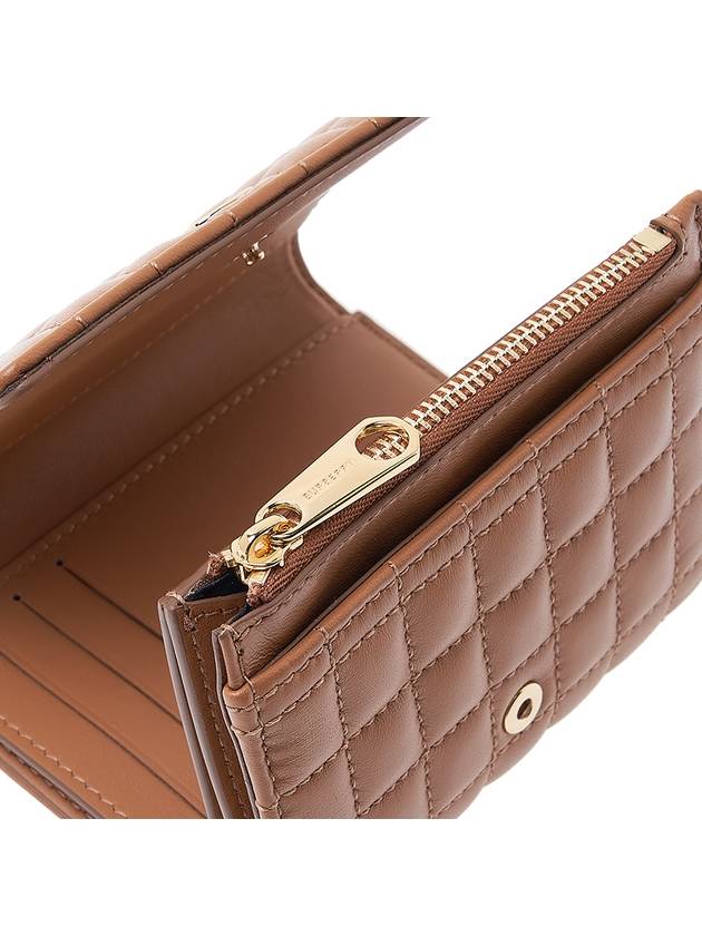 Burberry Quilted Leather Small Lola Half Wallet Brown