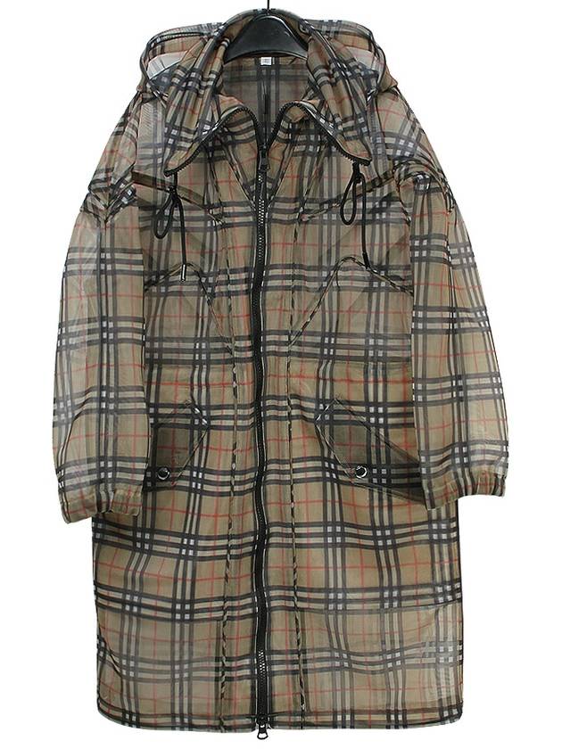 Burberry WoMen's Vintage Check Mesh Raincoat Archive Beige