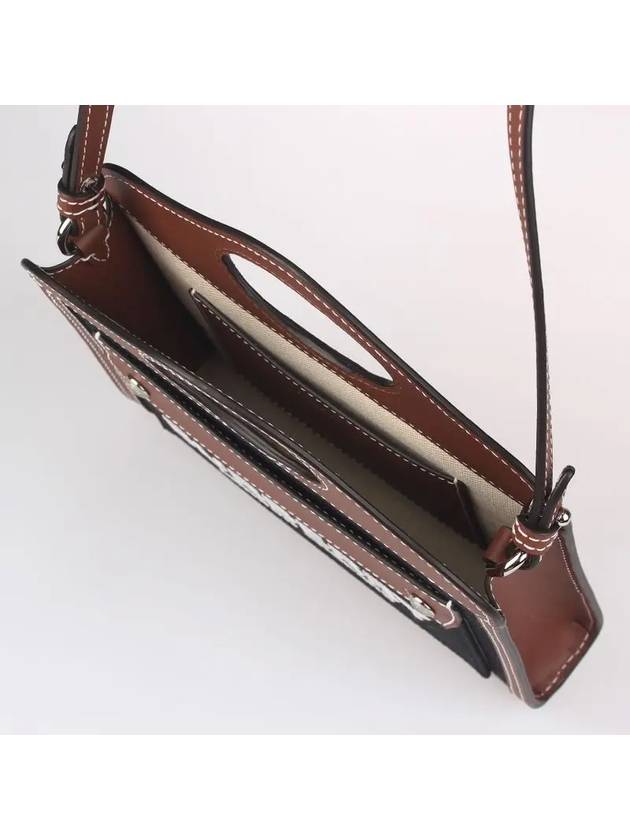 Burberry Micro Two-tone Canvas and Leather Tote Bag Black