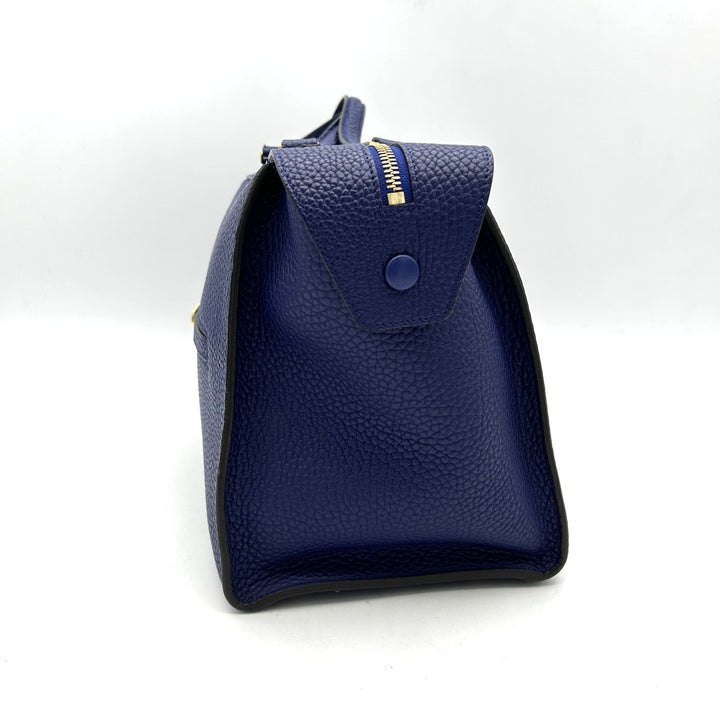 Céline Borsa a mano in pelle con anello piccolo Celine blu LA31565