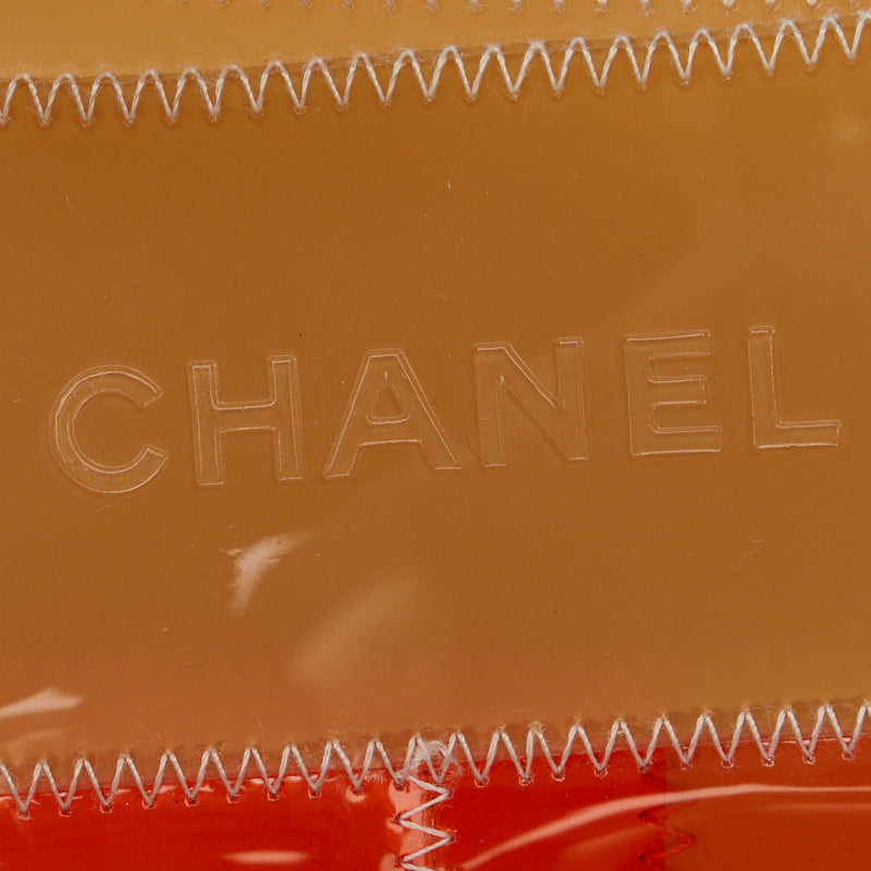 Top Quality Chanel Cleare Bag  Bag houlder Bag Orange Beige Vinyl  CHANEL