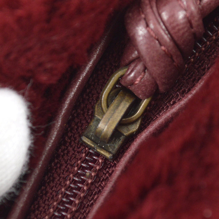 Top Quality Chanel 2000-2001 Chain Tote Bag Bordeaux Fur
