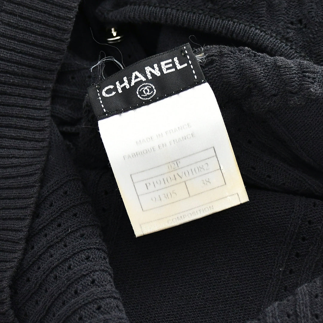 Top Quality Chanel Short Sleeve Sweater Knit Tops Black 02P #38