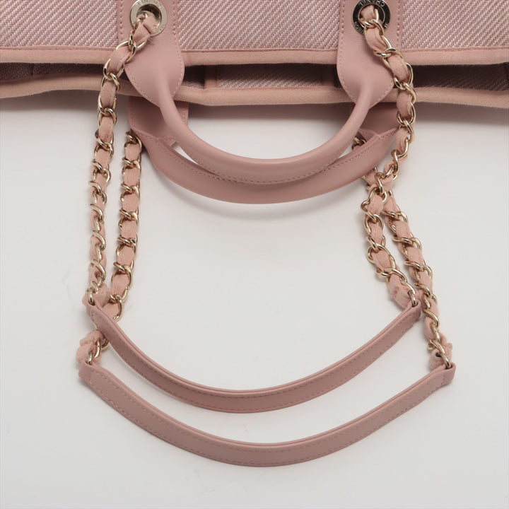 Top Quality Chanel DOUVILLE GM Stretch x Canvas 2WAY Handbag Pink Gold
