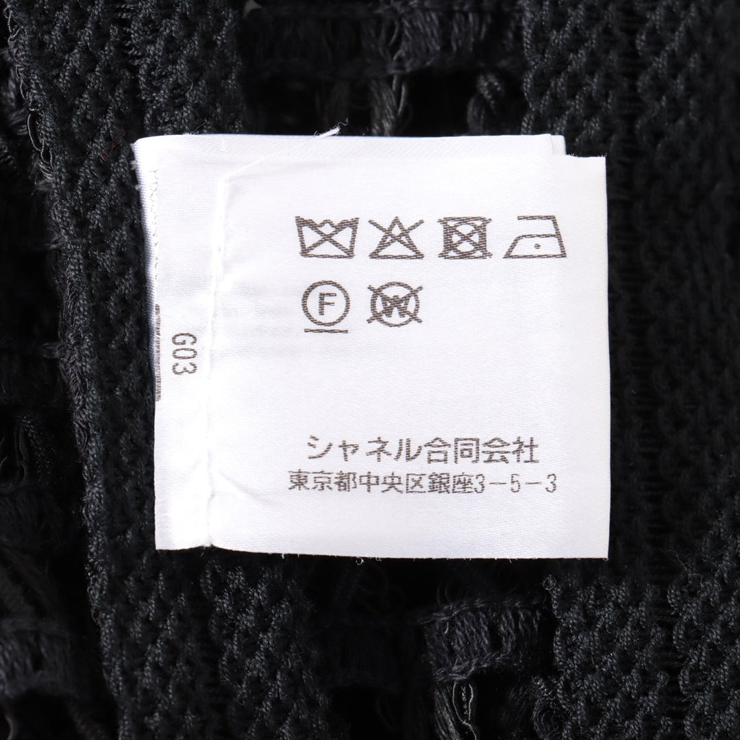 Top Quality Chanel Coconut Button P65 Cotton X Linen s Jacket 40  Black
