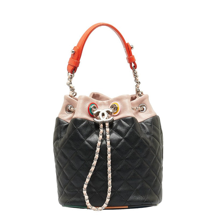 Top Quality Chanel Chain Matrasse Chain Handbag 2WAY Black Pink Multicolor Lambskin  CHANEL