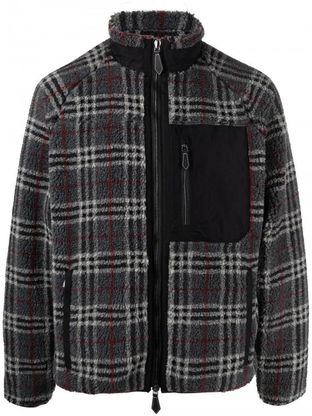 Burberry Vintage Check Fleece Zip-Up Jacket Grey