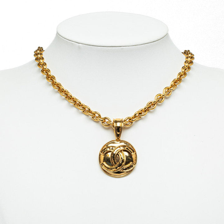 Top Quality Chanel Vintage Coco Big Round Necklace G   Chanel