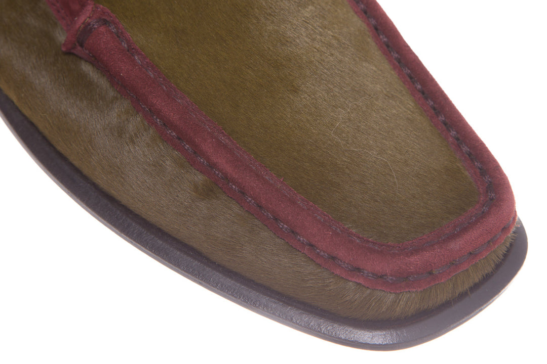 Tod's Olive Pony Hair Loafers SZ 6