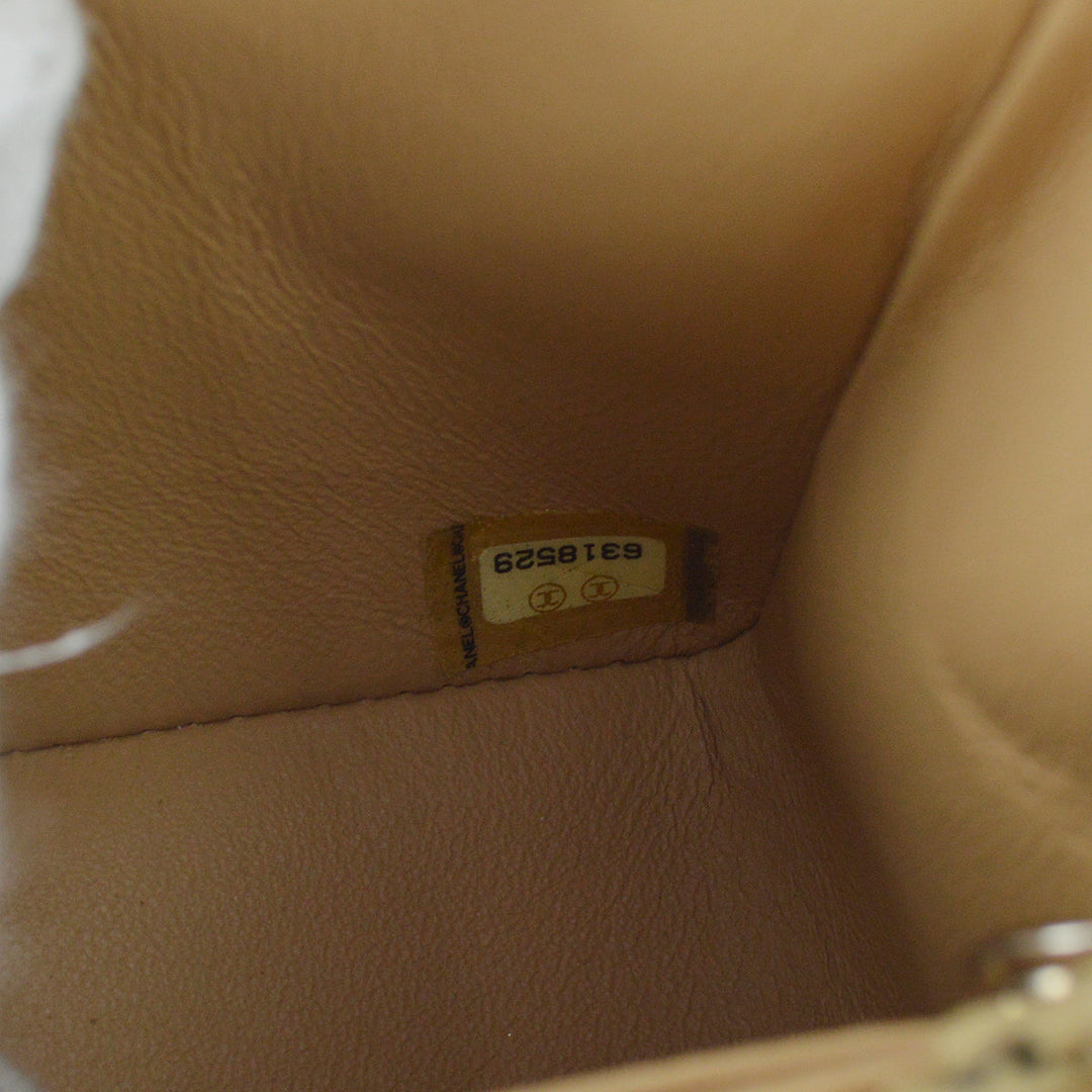 Top Quality Chanel Beige Cotton Mini Classic Square Flap Shoulder Bag 17