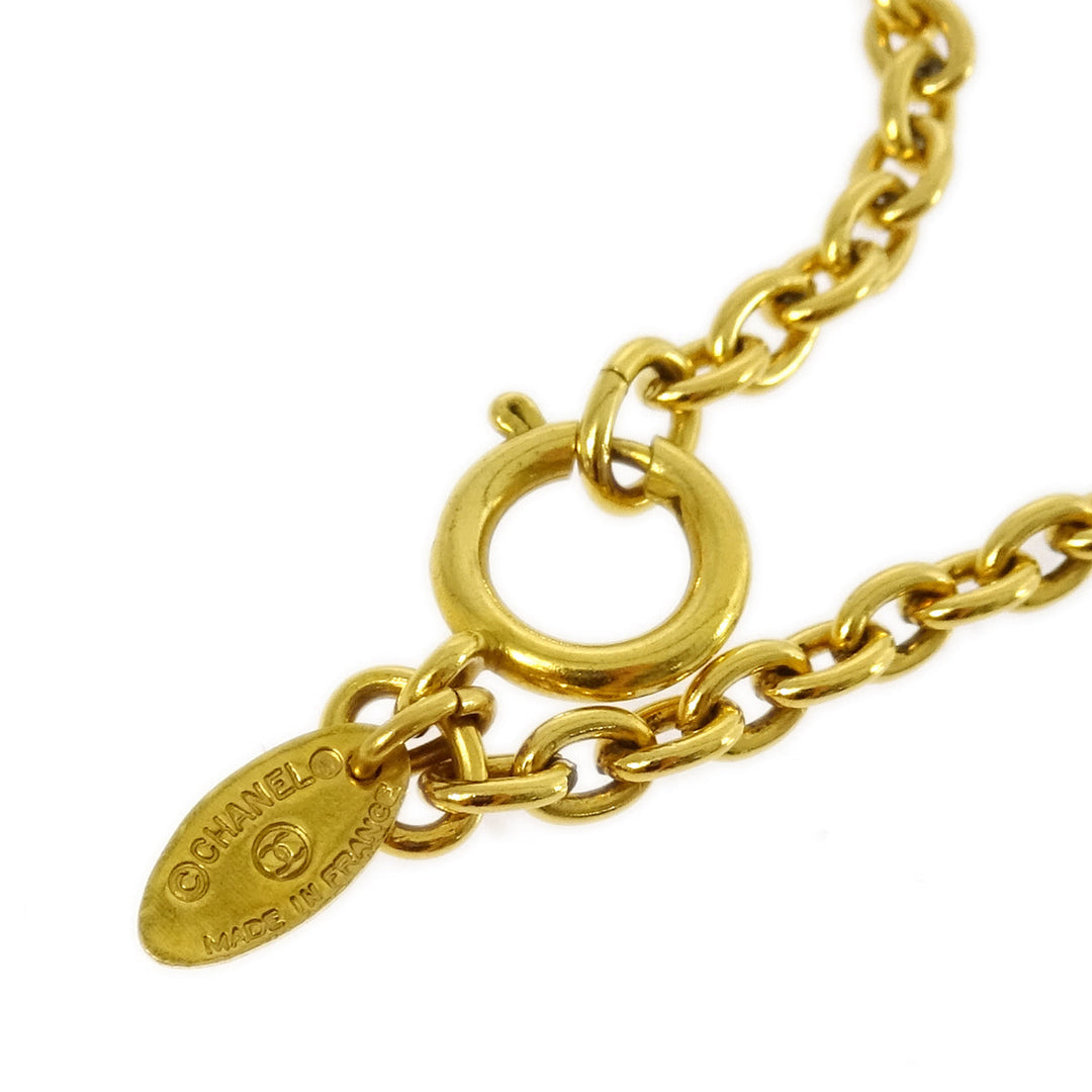 Top Quality Chanel Medallion Gold Chain Pendant Necklace 3848