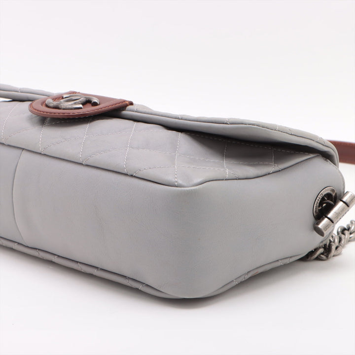Top Quality Chanel Matrasse  Chain Shoulder Bag Grey x Brown Gummetal G