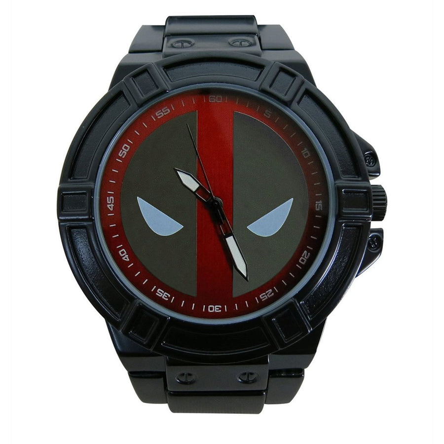 title:Deadpool Symbol Black Watch with Metal Band;color:Black