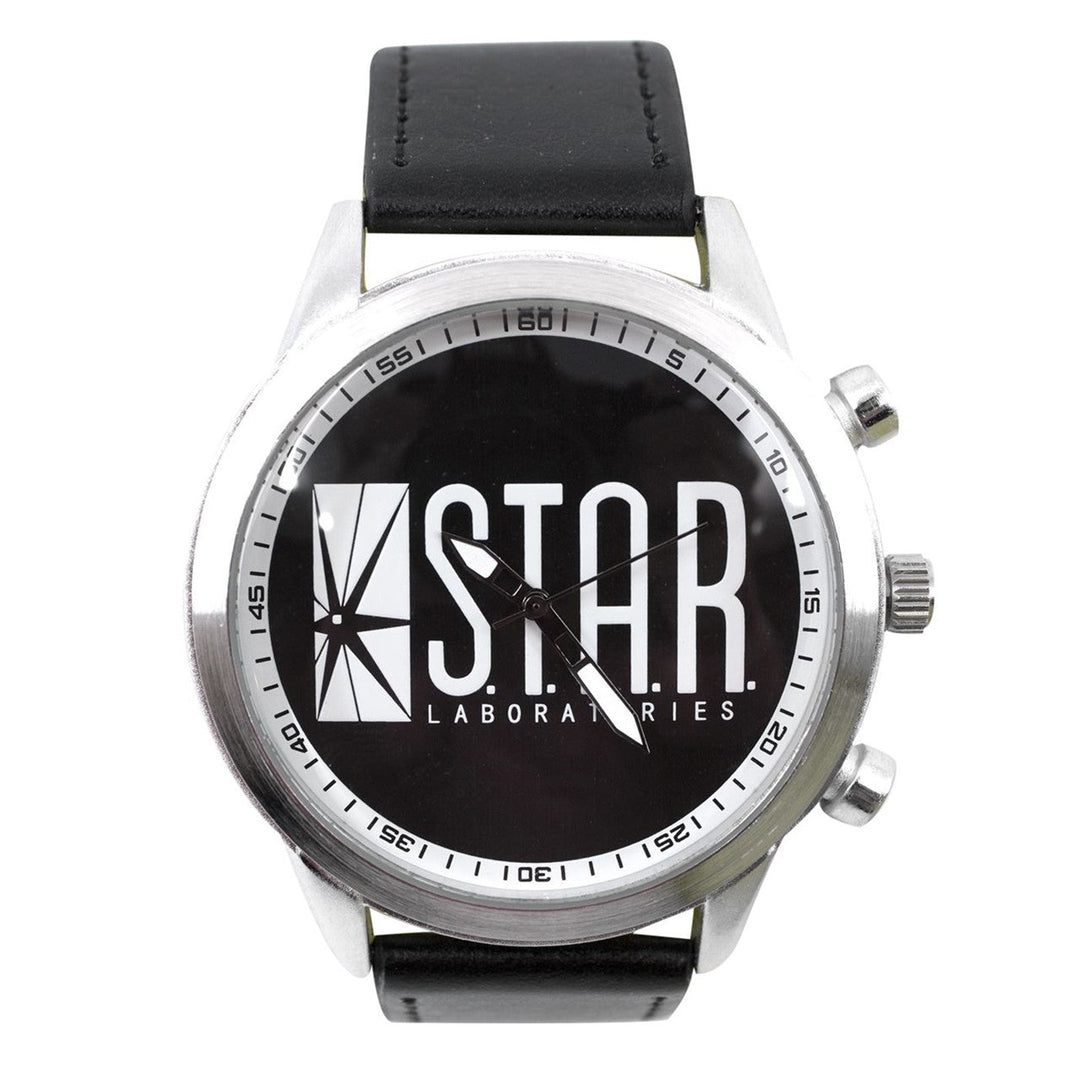 title:Flash Star Laboratories Watch with Adjustable Strap;color:Black