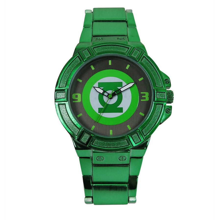 title:Green Lantern Symbol Watch with Metal Band;color:Green