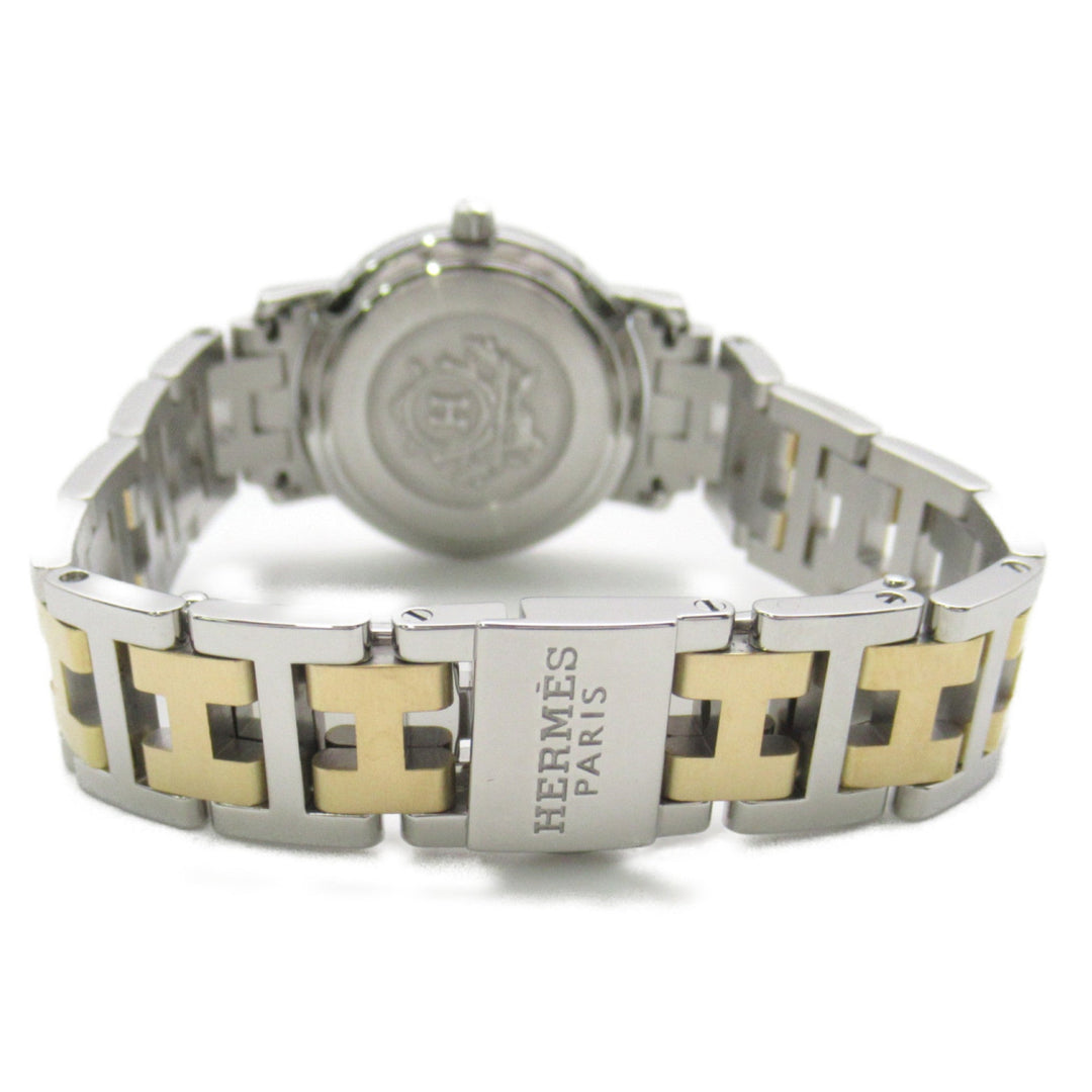 Top quality Hermes Clipper Wrist Watch Watch Wrist Watch CL4.220 Quartz White Gold Plated Stainless Steel