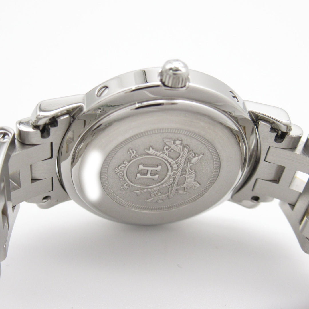 Top quality Hermes Clipper Wrist Watch Watch Wrist Watch CL4.220 Quartz White Gold Plated Stainless Steel