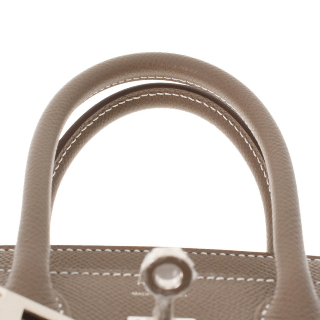 Premium Handmade Hermes Birkin 25 Serie Etoupe U Engraved (around 2022) Women's Vaux Epson Handbag