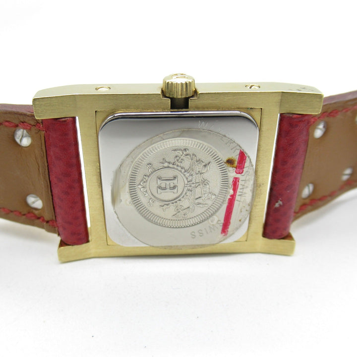 Top quality Hermes Medor Wrist Watch watch Wrist Watch ME1.201 Quartz White Gold Plated Stainless Steel Leather belt