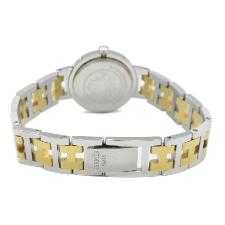 Top quality Hermes Clipper Wrist Watch Watch Wrist Watch CL2.440 Quartz White Gold Plated Stainless Steel
