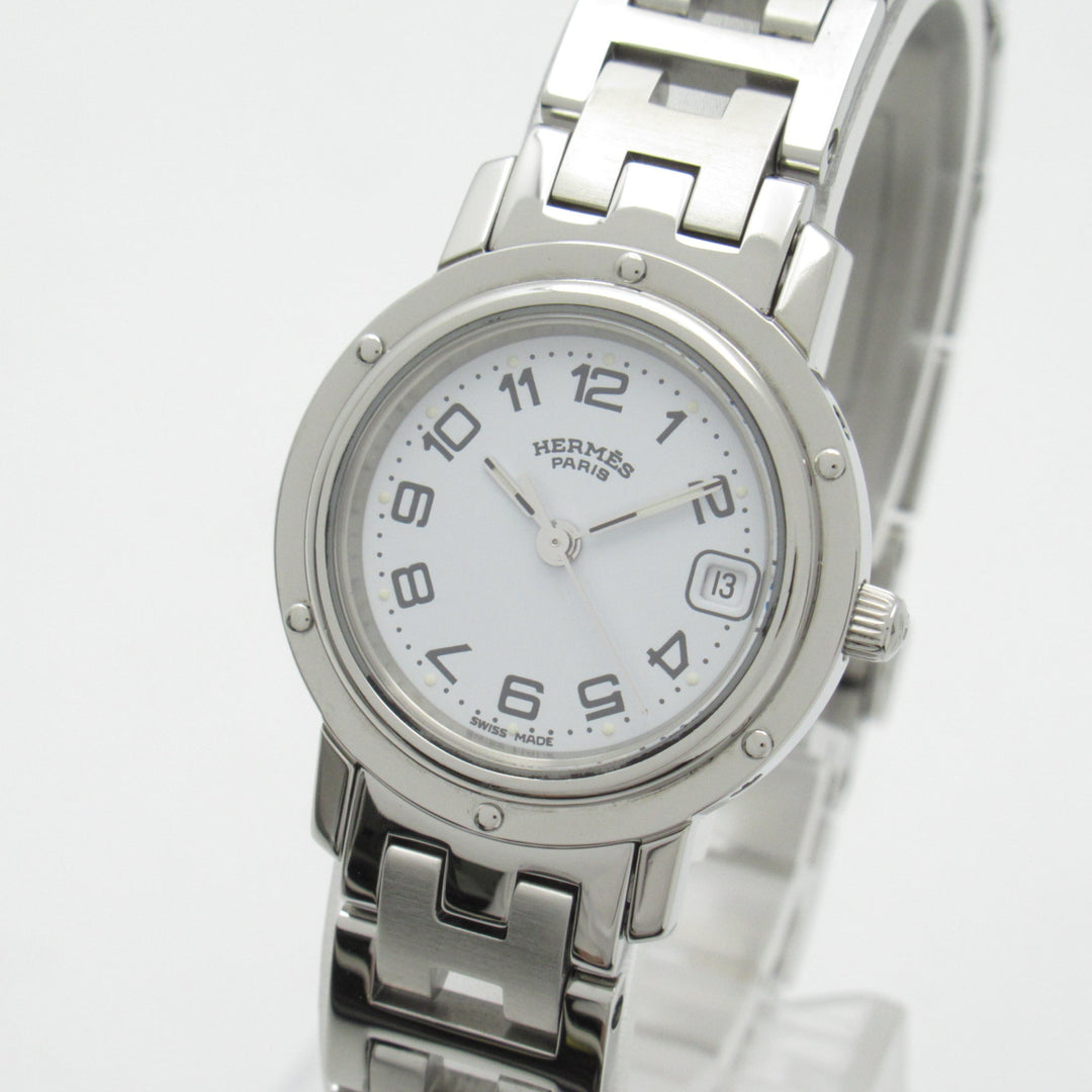 Top quality Hermes Clipper Wrist Watch Watch Wrist Watch CL4.210 Quartz White Stainless Steel