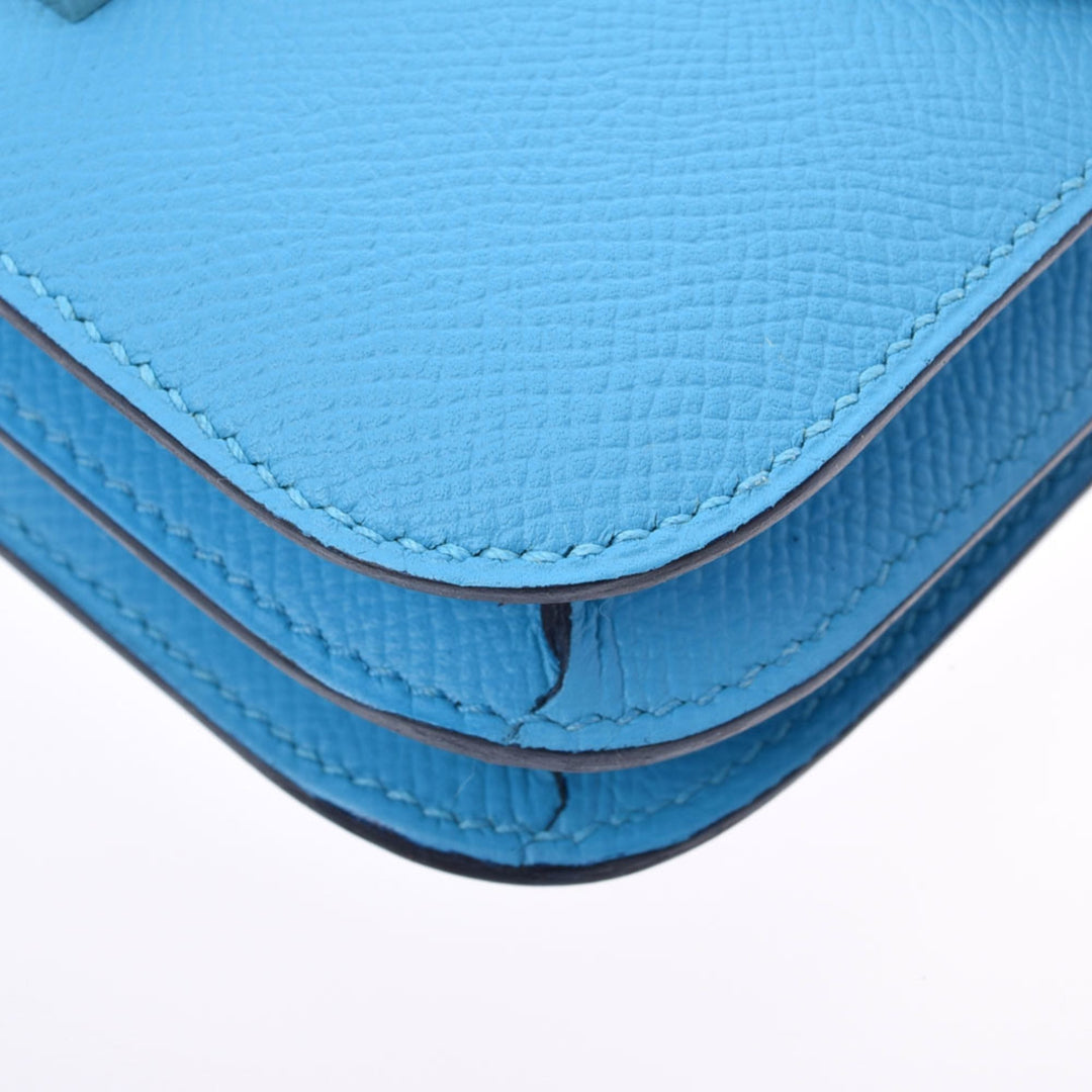 Top quality Hermes Constance Mini 18 Blue Nord D Engraved (around 2019) Women's Vaux Epson Shoulder Bag