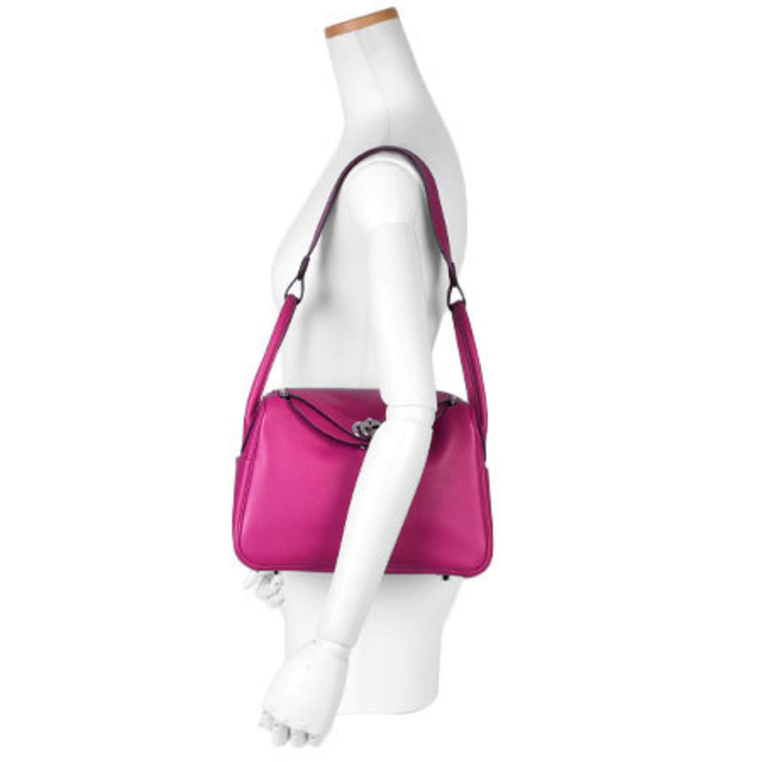 Top quality Hermes Handbag Lindy 26 Evercolor Rose Purple A Engraved (Made in 2017) 073430CK