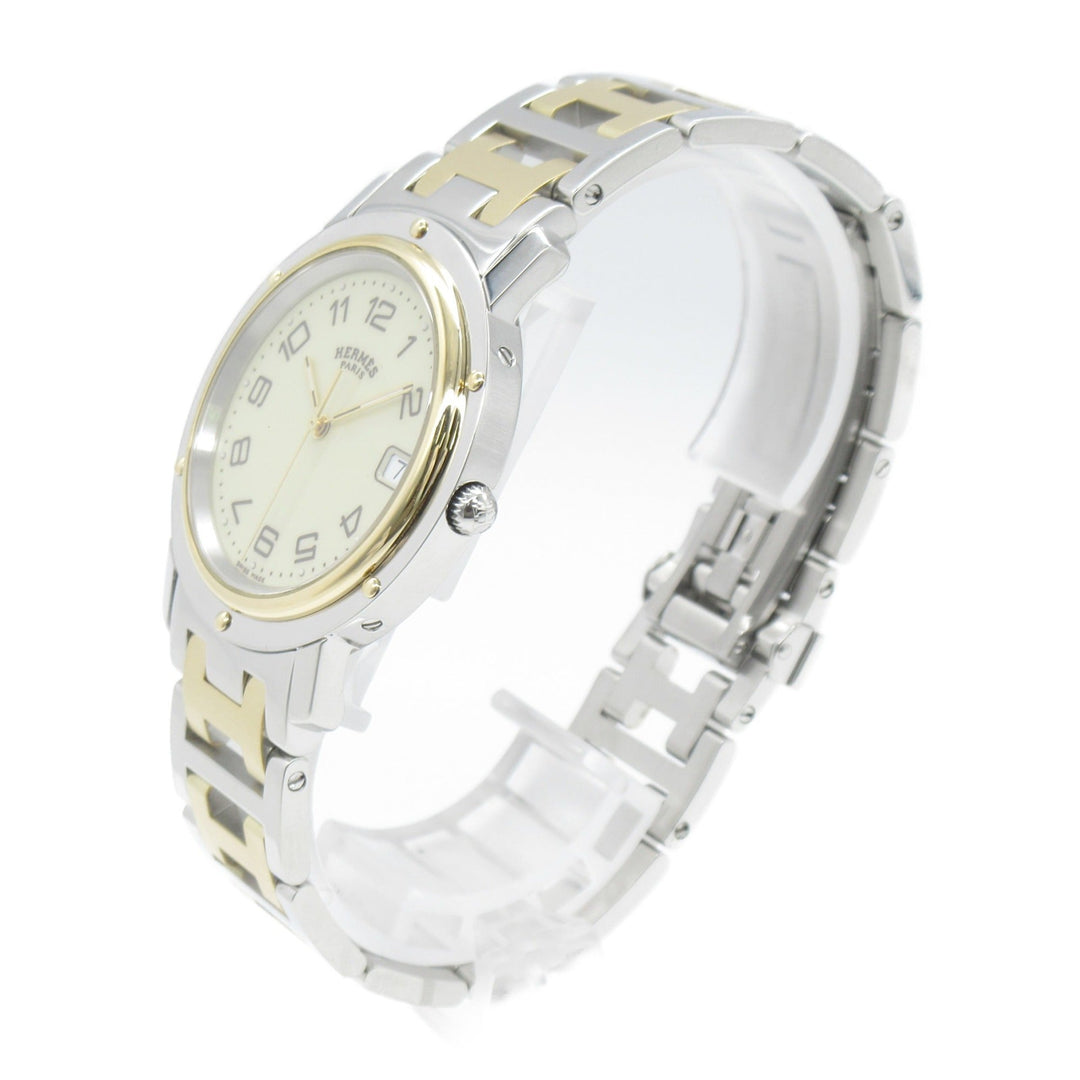 Top quality Hermes Clipper Wrist Watch Watch Wrist Watch CL6.720 Quartz Ivory Gold Plated Stainless Steel