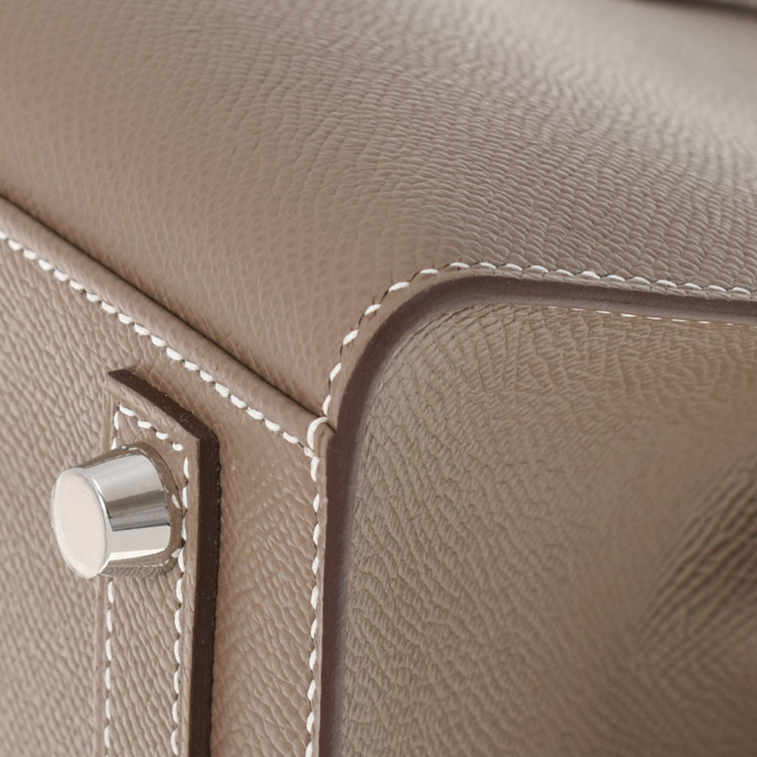 Premium Handmade Hermes Birkin 25 Serie Etoupe U Engraved (around 2022) Women's Vaux Epson Handbag