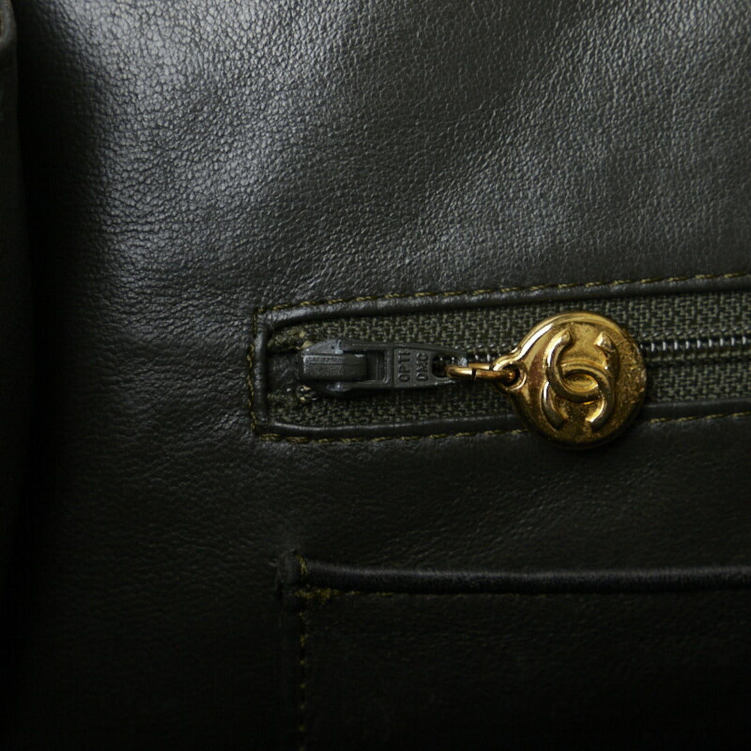 CHANEL matelasse here mark chain shoulder bag tote black gold lambskin ladies