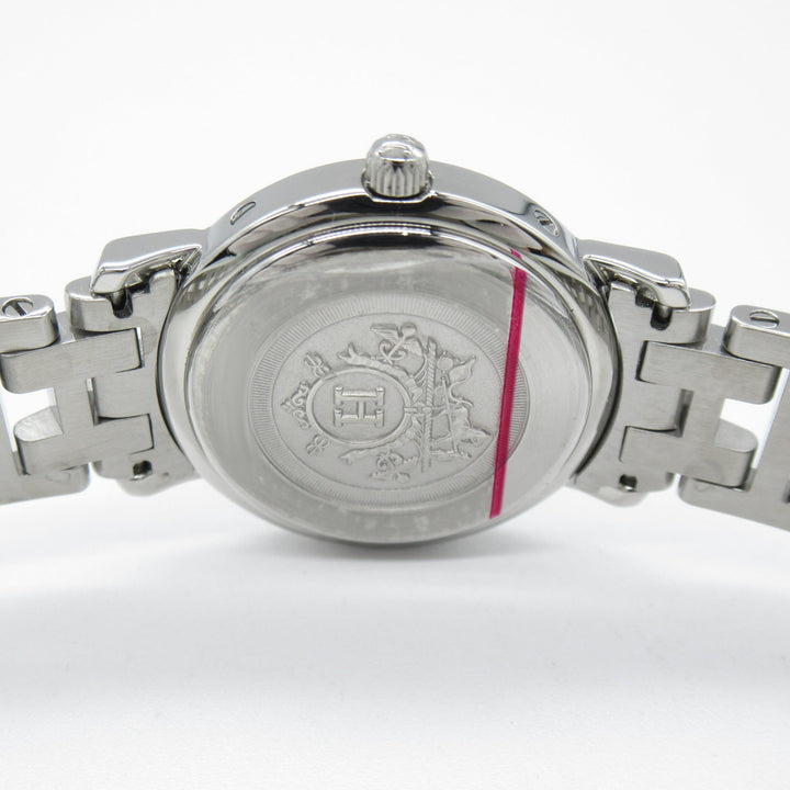 Premium Handmade Hermes Clipper Nacre 12P Pink Sapphire Wrist Watch Wrist Watch CL4.231 Quartz Pink Pink shell Stainless Steel Pink s