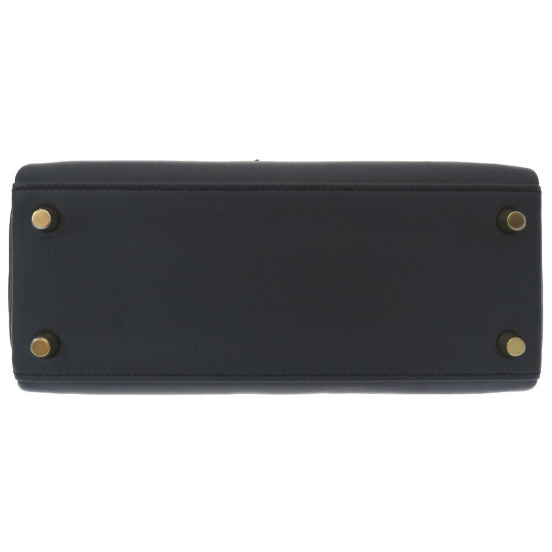 Top quality Hermes Kelly 25 Colormatic Swift Blue/Black/Chai/Etoupe/Gold U Engraved () Handbag