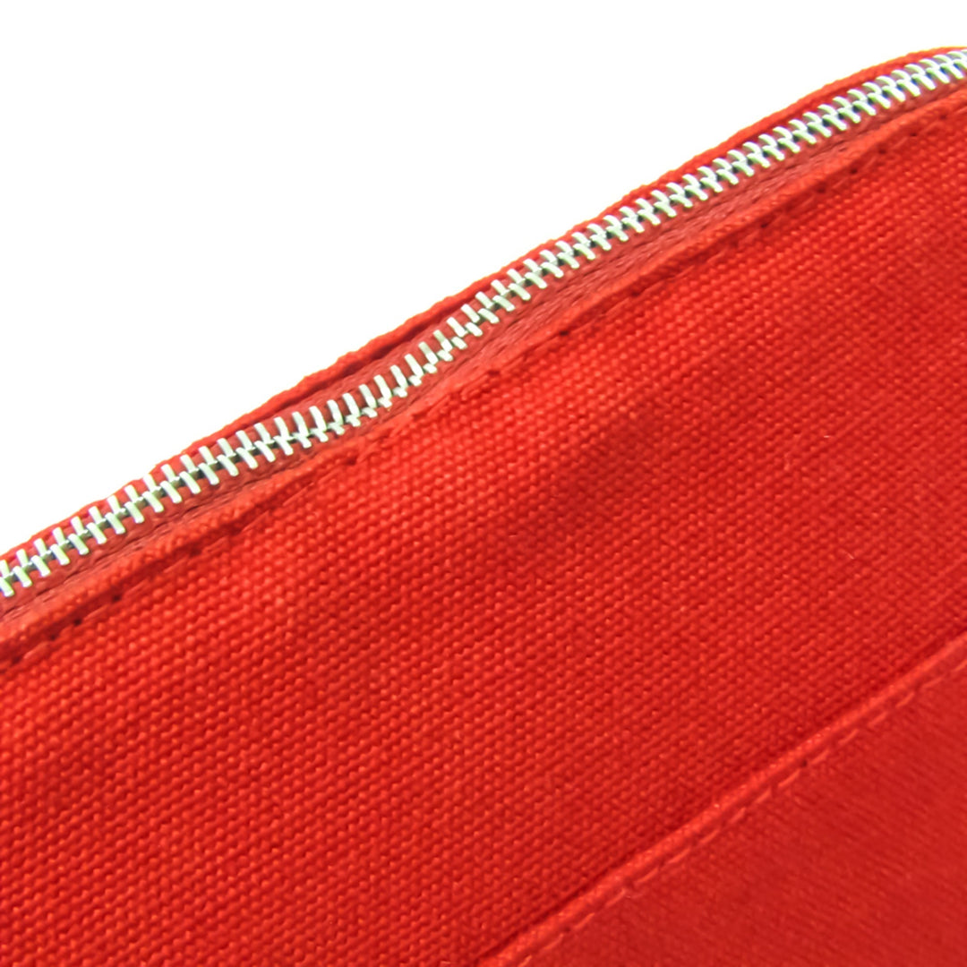 Premium Handmade Hermes Bolide Women's Cotton,Leather Pouch Red Color