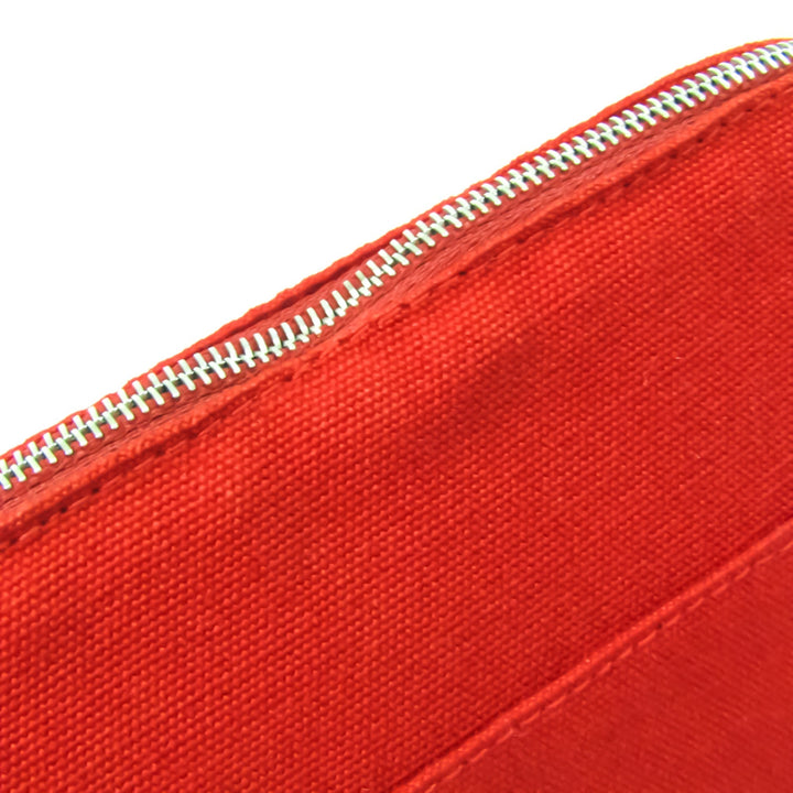 Premium Handmade Hermes Bolide Women's Cotton,Leather Pouch Red Color