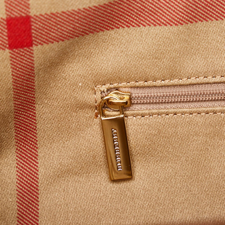 Burberry mega check handbag beige brown canvas leather ladies BURBERRY