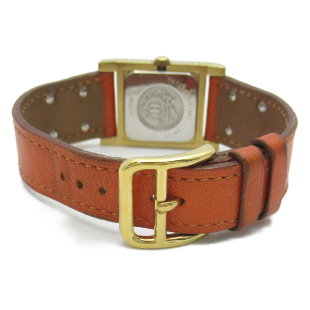 Top quality Hermes Medor Wrist Watch watch Wrist Watch ME1.201 Quartz White Gold Plated Leather belt