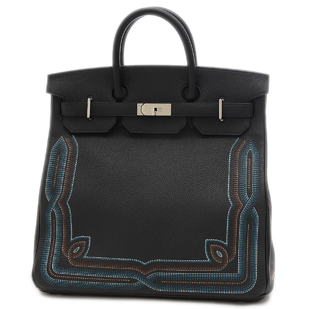 Premium Handmade Hermes Haut a courroies 40 Western Togo Black Z stamp Handbag