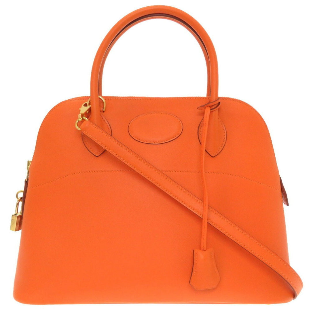 Premium Handmade Hermes Bored 31 Vogue River Orange  F Engraved Handbag Bag 0110 Premium Handmade Hermes