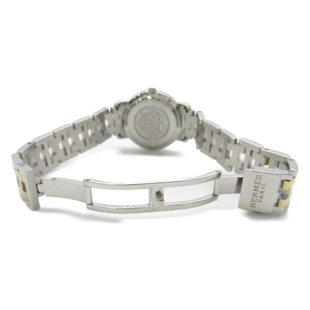 Top quality Hermes Clipper Wrist Watch Watch Wrist Watch CL4.220 Quartz White Gold Plated Stainless Steel