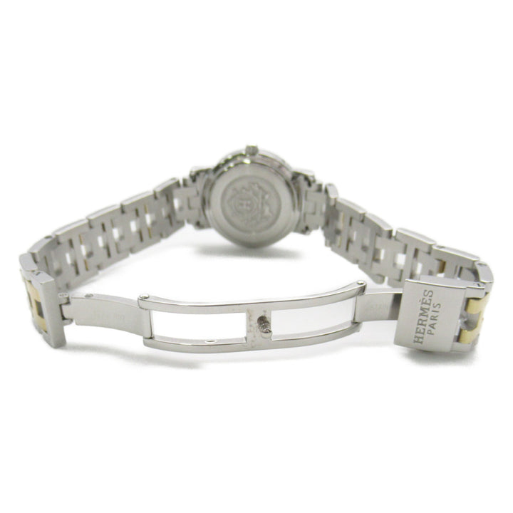 Top quality Hermes Clipper Wrist Watch Watch Wrist Watch CL4.220 Quartz White Gold Plated Stainless Steel