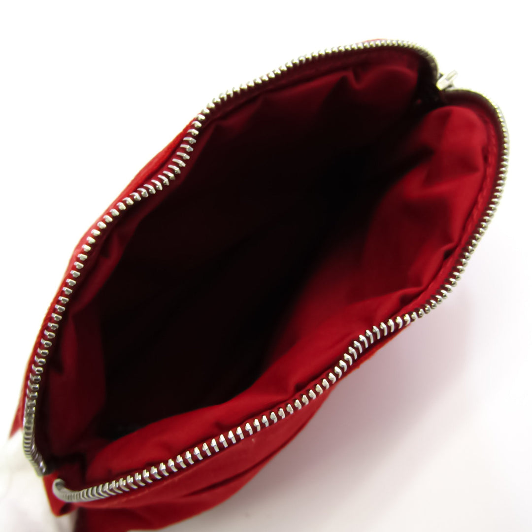 Premium Handmade Hermes Bolide Mini Women's Cotton,Leather Pouch Beige,Red Color