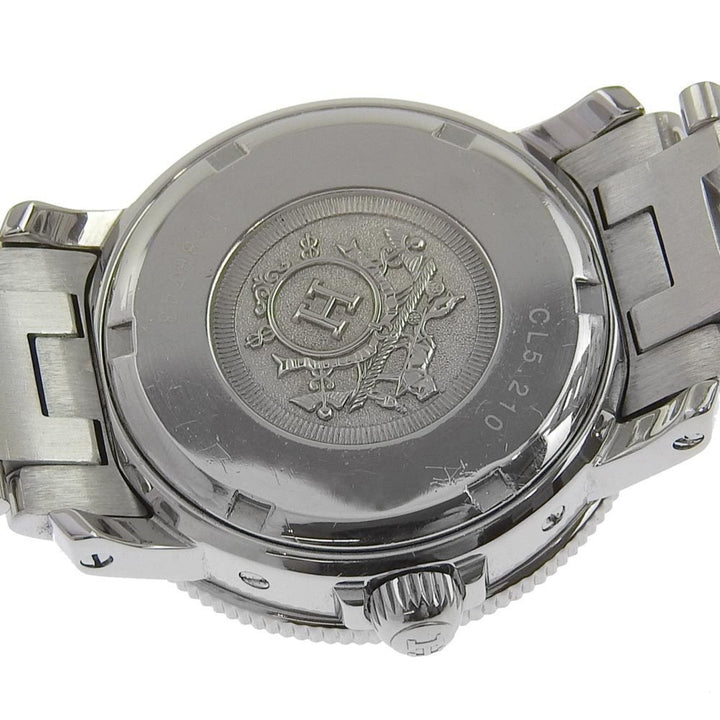 Top quality Hermes Clipper Watch Diver CL5.210 Stainless Steel Silver Quartz Analog Display Ladies Navy Dial