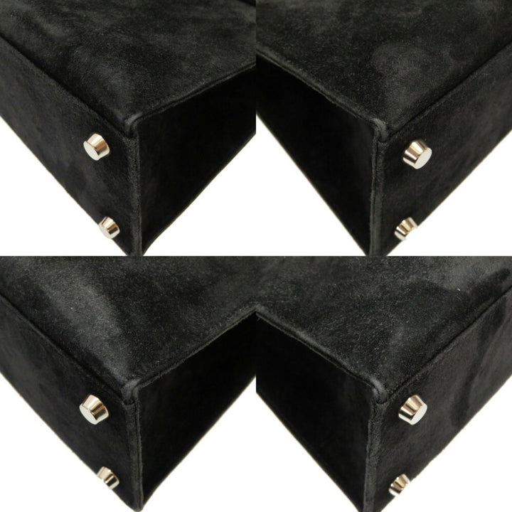 Hermes Kelly 25 Dobris Black  H Engraved Handbag Bag 0034 HERMES