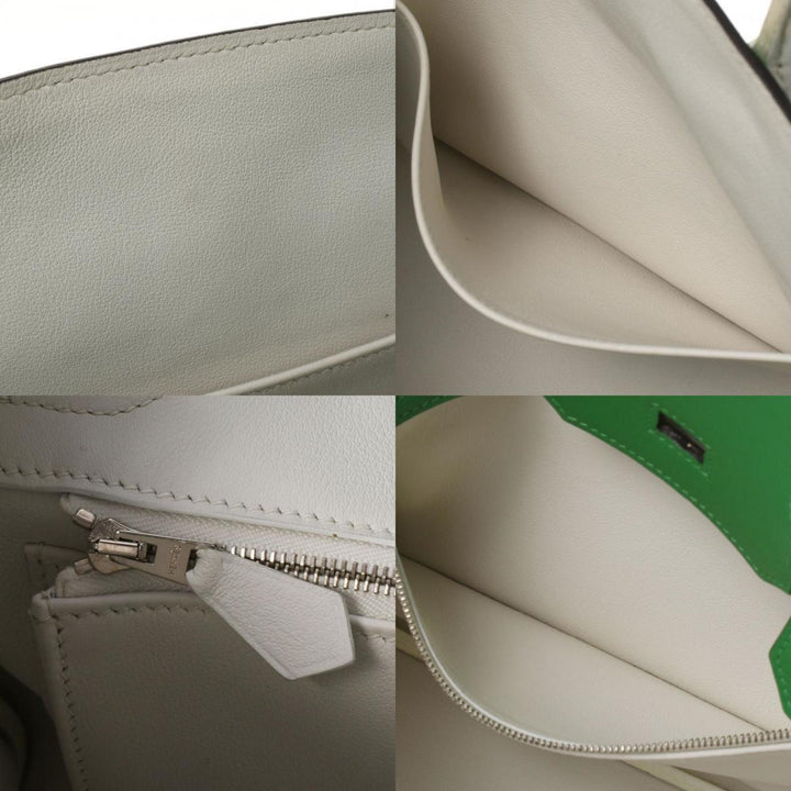 Premium Handmade Hermes Birkin 30 SP Ordered Initial Bamboo Palladium Metal Fittings O Engraved (around 2011) Ladies Swift Handbag